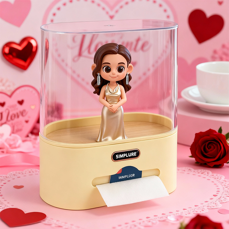 Custom 3D Printed Figure Tissue Box - Valentine's Day Special