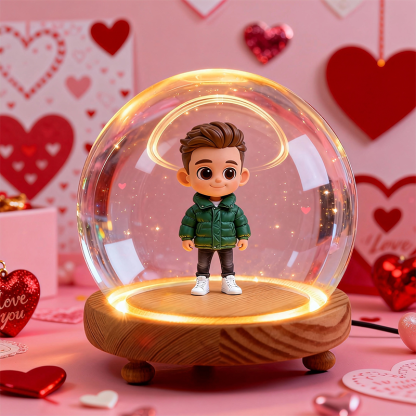 Custom 3D Action Figure - Valentine's Day - Round Cover Night Light-SELL MALL