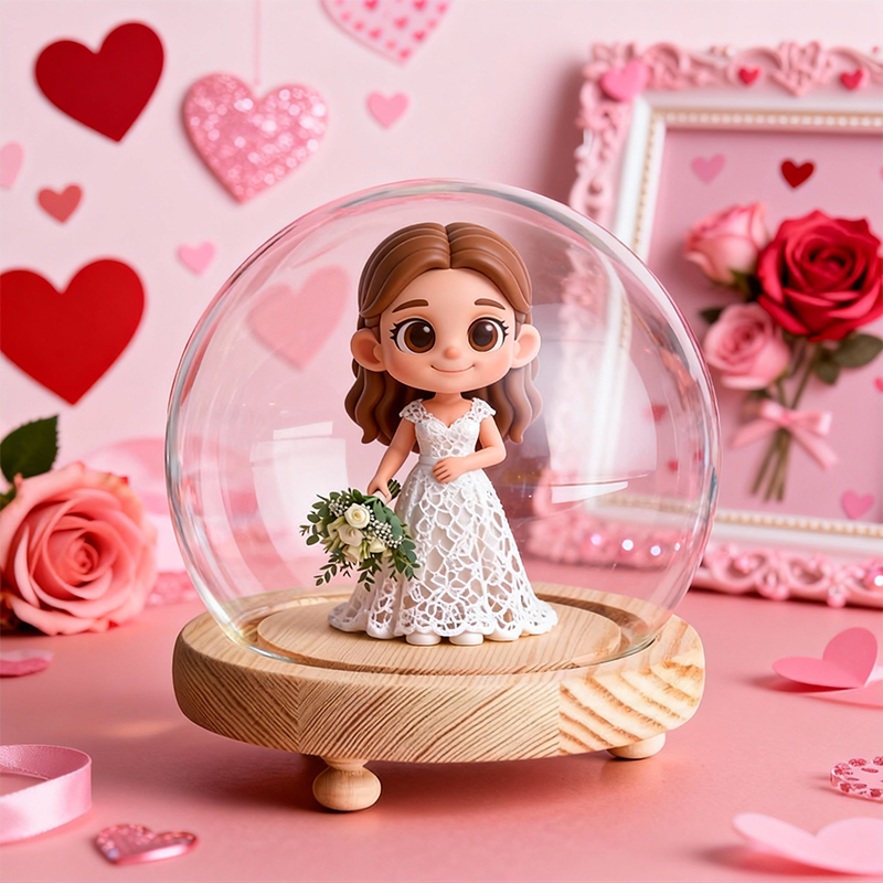 Custom 3D Action Figure - Valentine's Day - Round Cover Night Light-SELL MALL