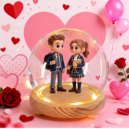 Custom 3D Action Figure - Valentine's Day - Round Cover Night Light-SELL MALL