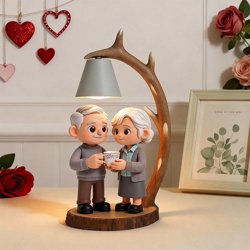 3D Printed Valentine’s Day Figure Table Lamp – Wooden Antler LED Night Light