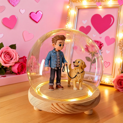 Custom 3D Action Figure - Valentine's Day - Round Cover Night Light-SELL MALL