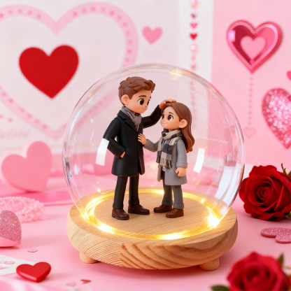Custom 3D Action Figure - Valentine's Day - Round Cover Night Light-SELL MALL