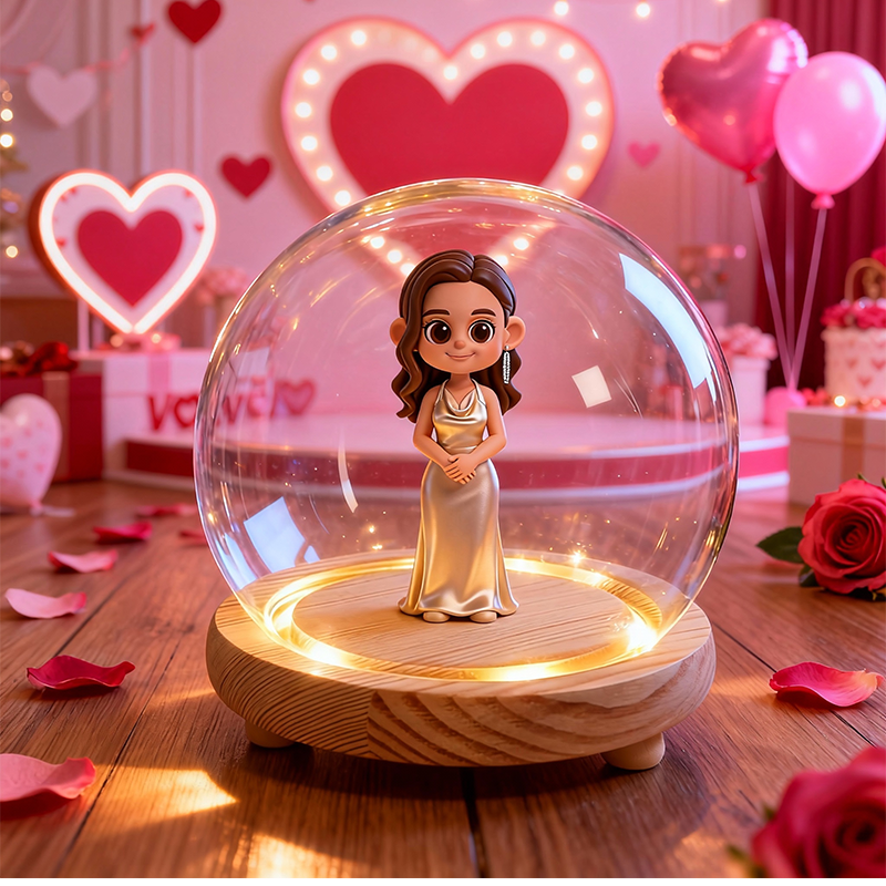 Custom 3D Action Figure - Valentine's Day - Round Cover Night Light-SELL MALL