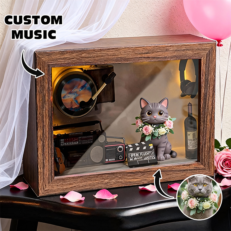 Custom 3D Printed Wedding Figure Music Box – Personalized Photo & Favorite Song Keepsake Gift