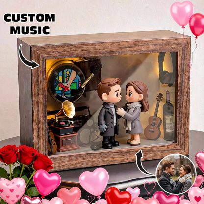 Personalized Valentine’s Day 3D Figure Music Box Custom Photo and Music Keepsake