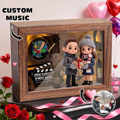 Personalized Valentine’s Day 3D Figure Music Box Custom Photo and Music Keepsake