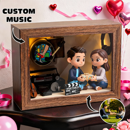 Personalized Valentine’s Day 3D Figure Music Box Custom Photo and Music Keepsake