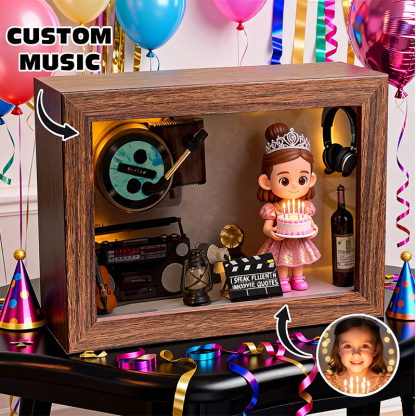 Custom 3D Printed Figure Music Box - Custom Photo & Favorite Music - Birthday