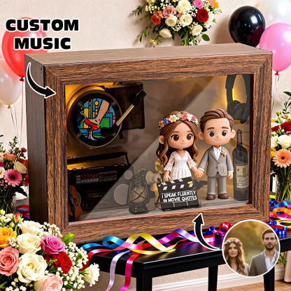 Custom 3D Printed Wedding Figure Music Box – Personalized Photo & Favorite Song Keepsake Gift