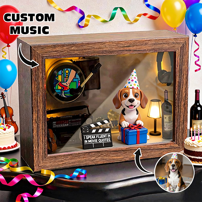 Custom 3D Printed Figure Music Box - Custom Photo & Favorite Music - Birthday