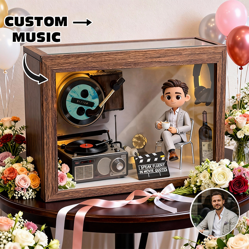 Custom 3D Printed Wedding Figure Music Box – Personalized Photo & Favorite Song Keepsake Gift