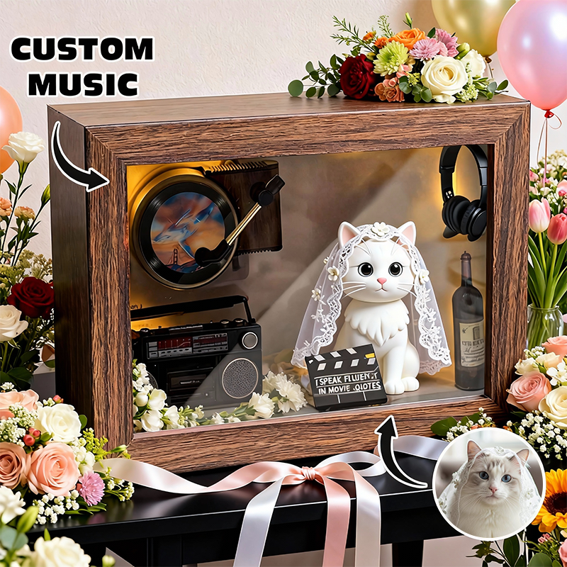 Custom 3D Printed Wedding Figure Music Box – Personalized Photo & Favorite Song Keepsake Gift