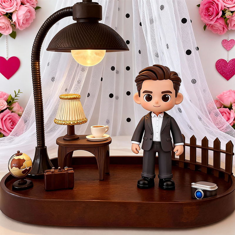 Custom 3D Printed Wedding Figure Desk Lamp – Personalized LED Night Light Gift