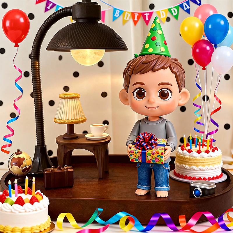 Custom 3D Printed Figure Desk Lamp - Night Light - Birthday