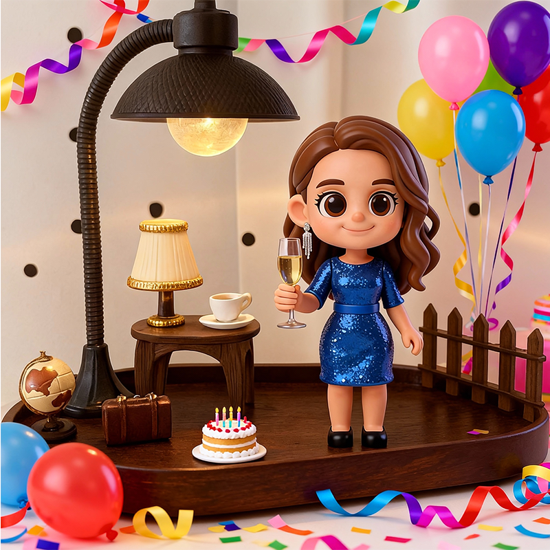 Custom 3D Printed Figure Desk Lamp - Night Light - Birthday