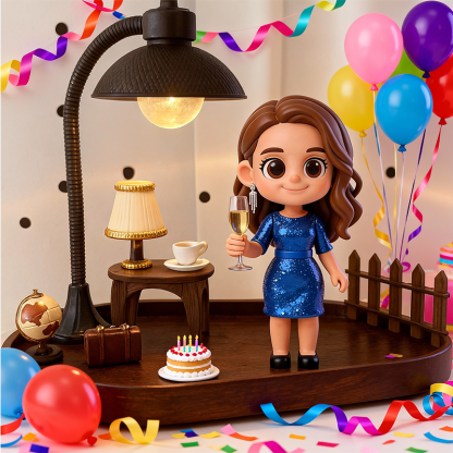 Custom 3D Printed Figure Desk Lamp - Night Light - Birthday