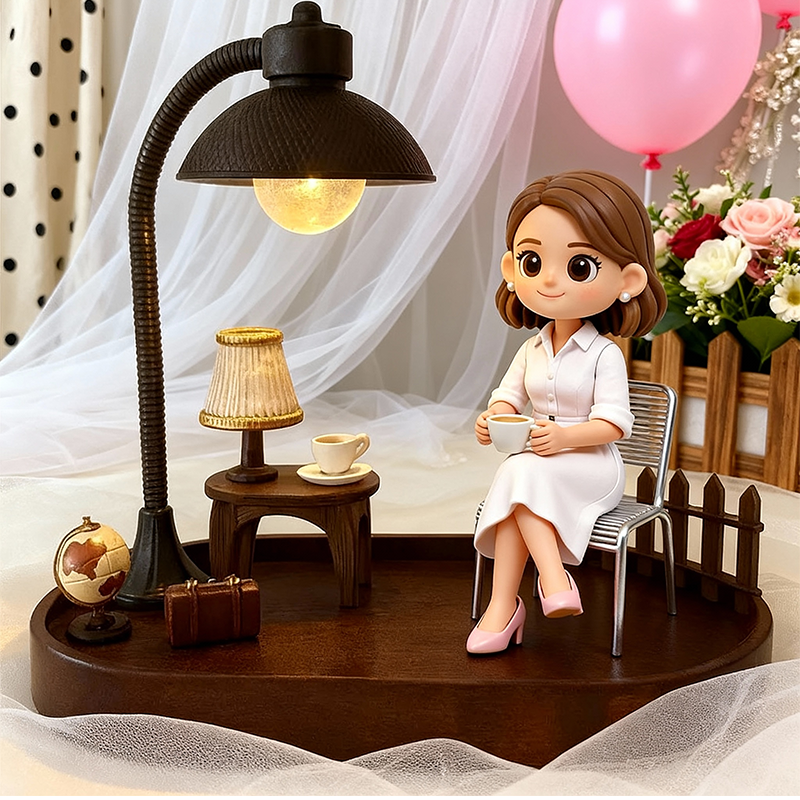 Custom 3D Printed Wedding Figure Desk Lamp – Personalized LED Night Light Gift