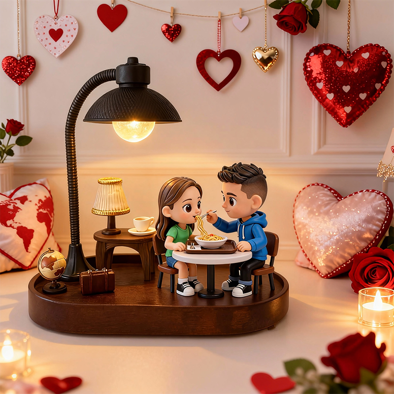 Valentine’s Day 3D Printed Figure Desk Lamp Personalized LED Night Light