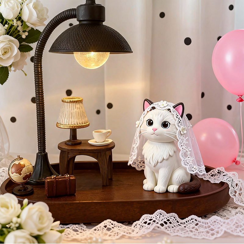 Custom 3D Printed Wedding Figure Desk Lamp – Personalized LED Night Light Gift