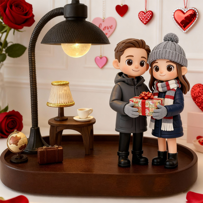 Valentine’s Day 3D Printed Figure Desk Lamp Personalized LED Night Light