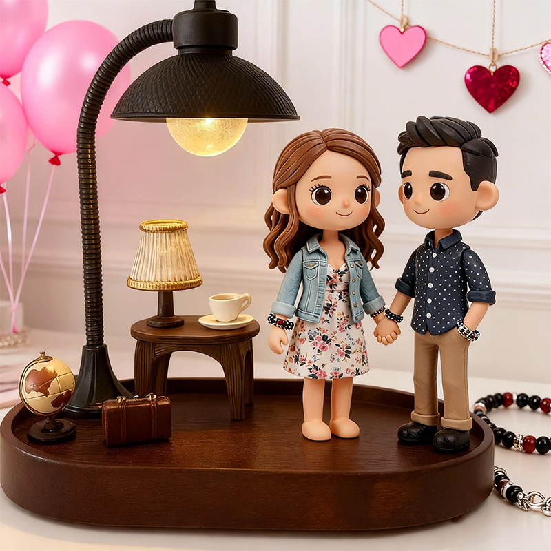 Valentine’s Day 3D Printed Figure Desk Lamp Personalized LED Night Light