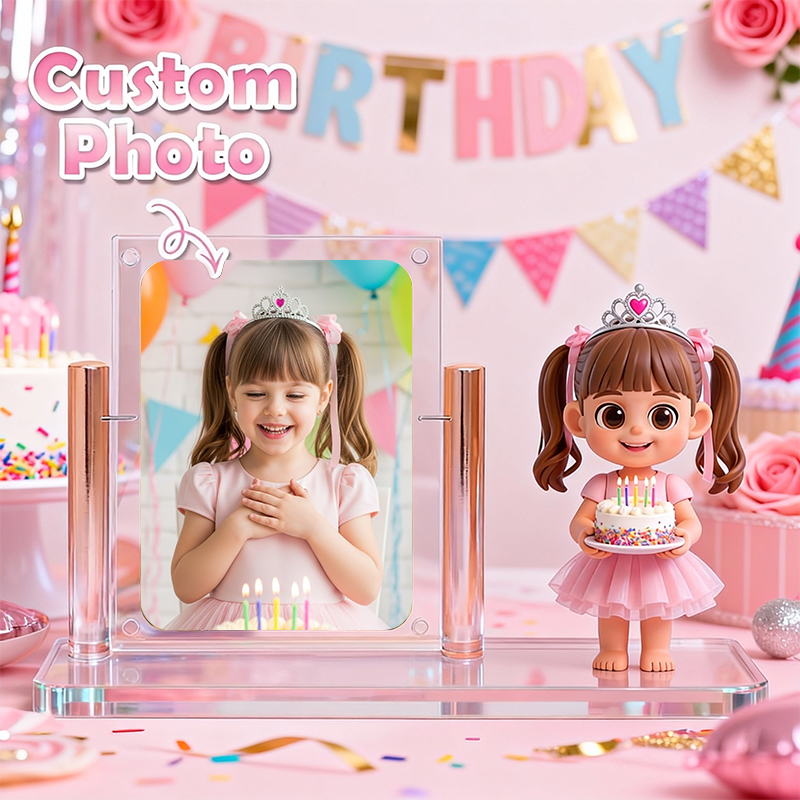 3D Figure Acrylic Display Case - Custom Carded Model Showcase - Birthday