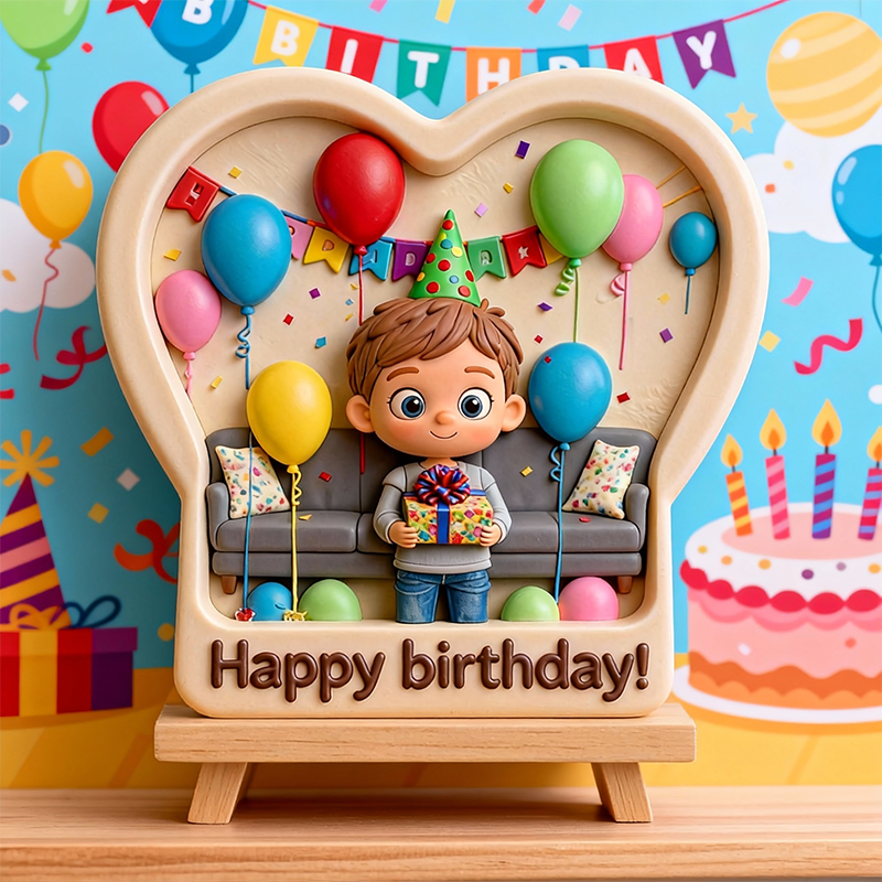 Custom 3D Relief Sculpture - Engraved Personalized Keepsake - Birthday