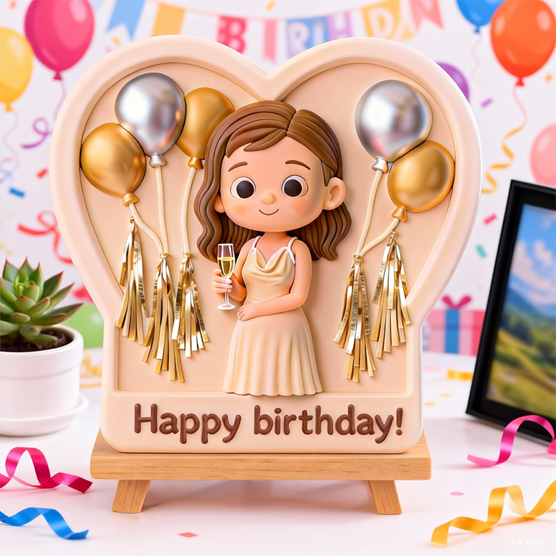 Custom 3D Relief Sculpture - Engraved Personalized Keepsake - Birthday