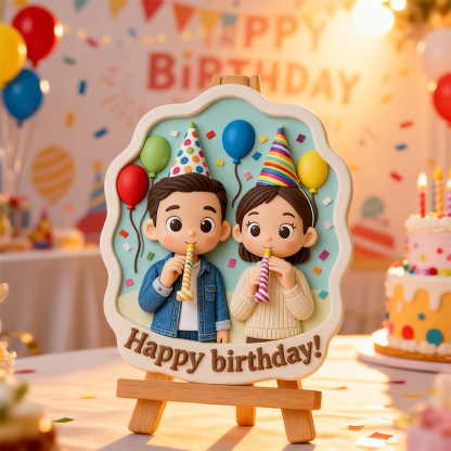 Custom 3D Relief Sculpture - Engraved Personalized Keepsake - Birthday