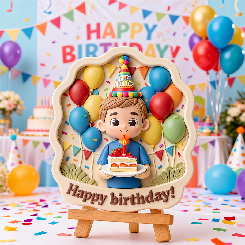 Custom 3D Relief Sculpture - Engraved Personalized Keepsake - Birthday