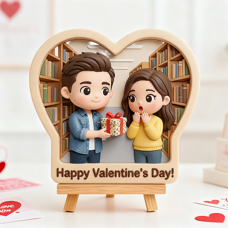 Custom Valentine’s Day Relief Sculpture Art Engraved Personalized 3D Print