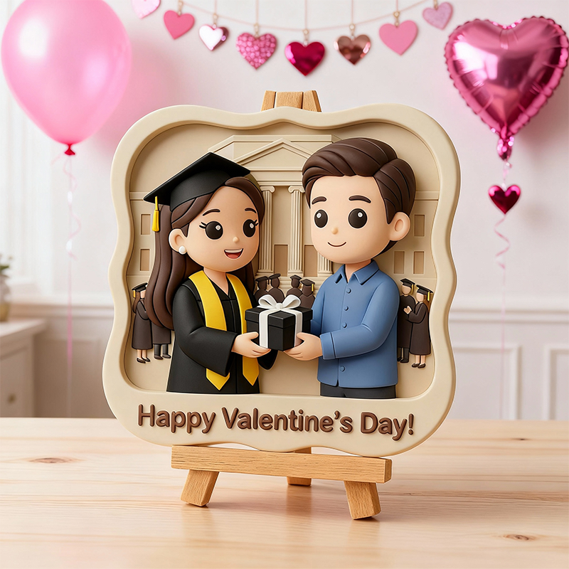 Custom Valentine’s Day Relief Sculpture Art Engraved Personalized 3D Print