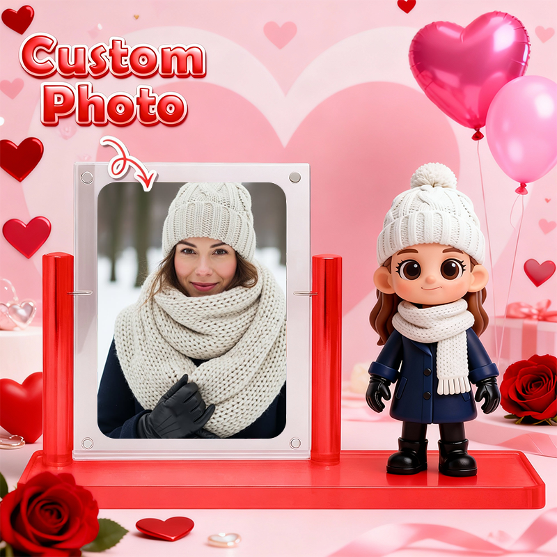 3D Figure Acrylic Display Case - Valentine's Day - Custom Carded Model Showcase