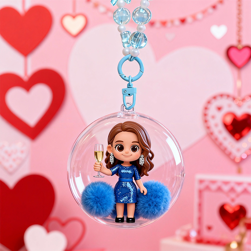 Custom 3D Mini Figure - Valentine's Day - Personalized Transparent Hanging Ball-SELL MALL