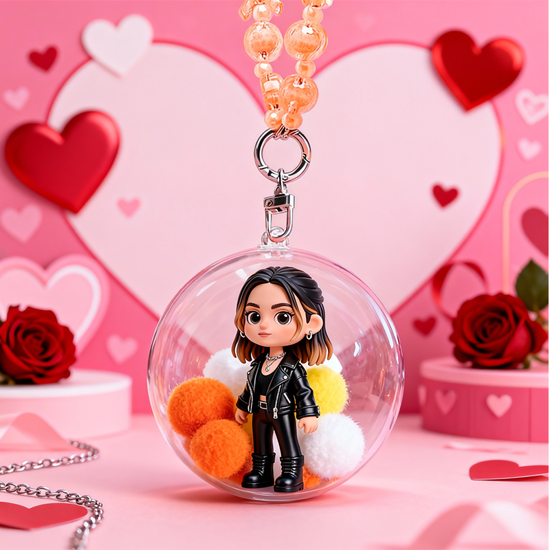 Custom 3D Mini Figure - Valentine's Day - Personalized Transparent Hanging Ball-SELL MALL