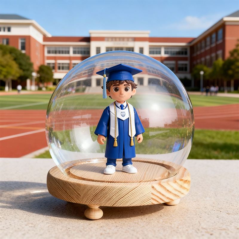 Custom Action Figure Round Lampshade – Personalized 3D Printed Gift from Photo