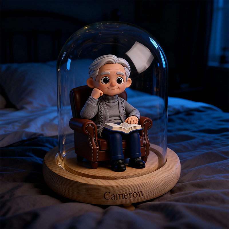 Memorial & Remembrance Custom 3D Action Figure - Round Long Cover Night Lampshake 