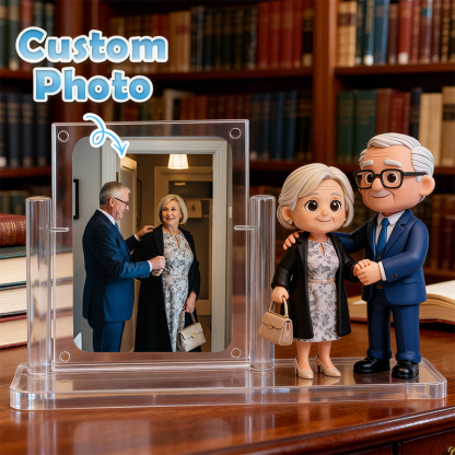 3D Figure Acrylic Display Case | Personalized Anniversary Gift for Parents