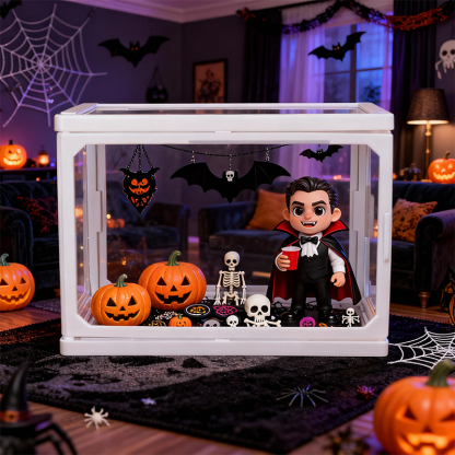 Halloween 3D Printed Figure Display – Custom Glass Dollhouse Scene