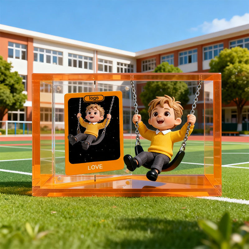 3D Figure Acrylic Display Case | Personalized Full-Frame Anniversary Gift for Students