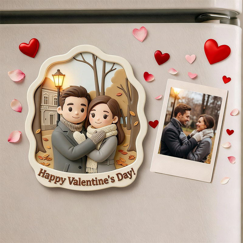 3D Printed Valentine’s Day Fridge Magnet Custom Personalized Mini Character Gift