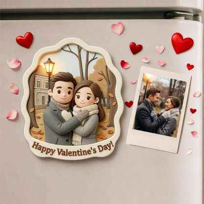 3D Printed Valentine’s Day Fridge Magnet Custom Personalized Mini Character Gift