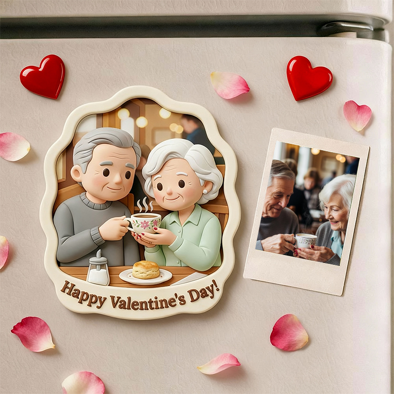 3D Printed Valentine’s Day Fridge Magnet Custom Personalized Mini Character Gift