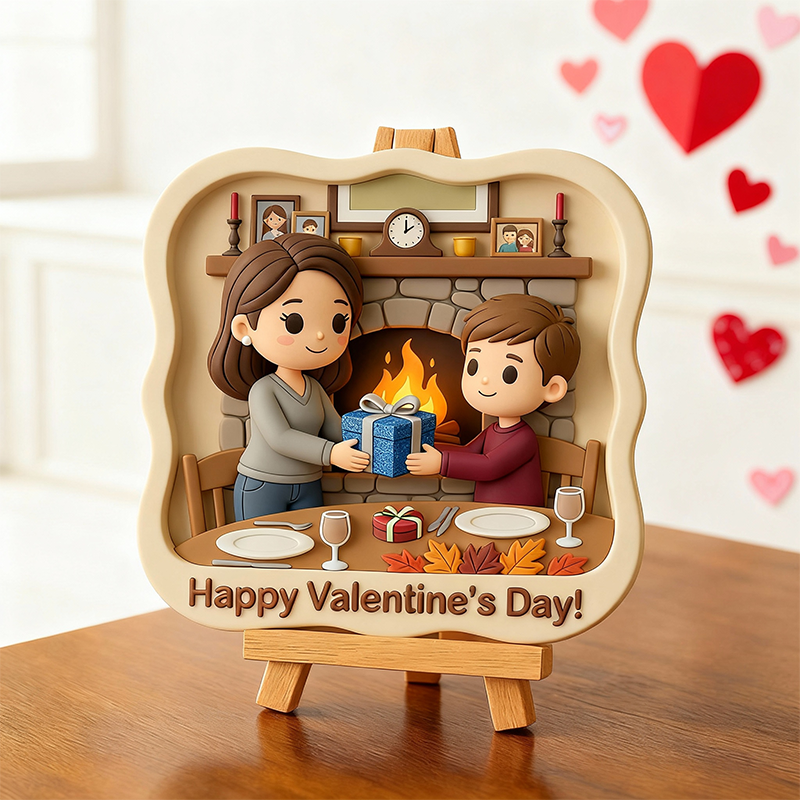 Custom Valentine’s Day Relief Sculpture Art Engraved Personalized 3D Print
