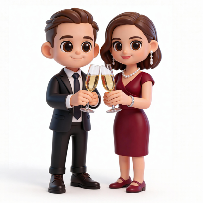 Custom 3D Printed Figure Music Box - Valentine's Day - Custom Photo & Favorite Music 