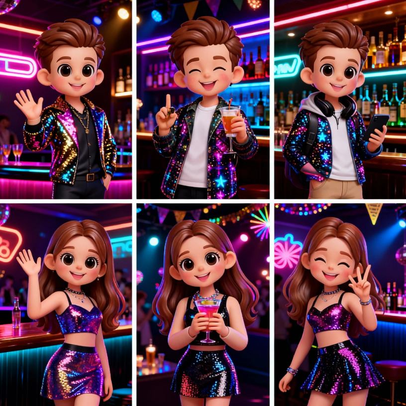 Custom 3D Printed Figure - Engraved Wooden Base - Personalized Name & Message Stand - Party Time