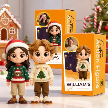 Custom 3D Mini Doll from Your Picture Perfect Christmas Gift-SELLMALL