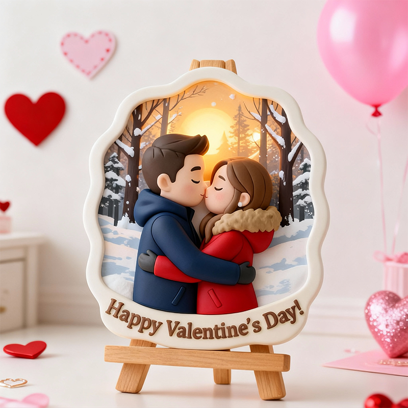 Custom Valentine’s Day Relief Sculpture Art Engraved Personalized 3D Print