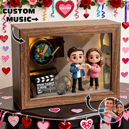 Personalized Valentine’s Day 3D Figure Music Box Custom Photo and Music Keepsake